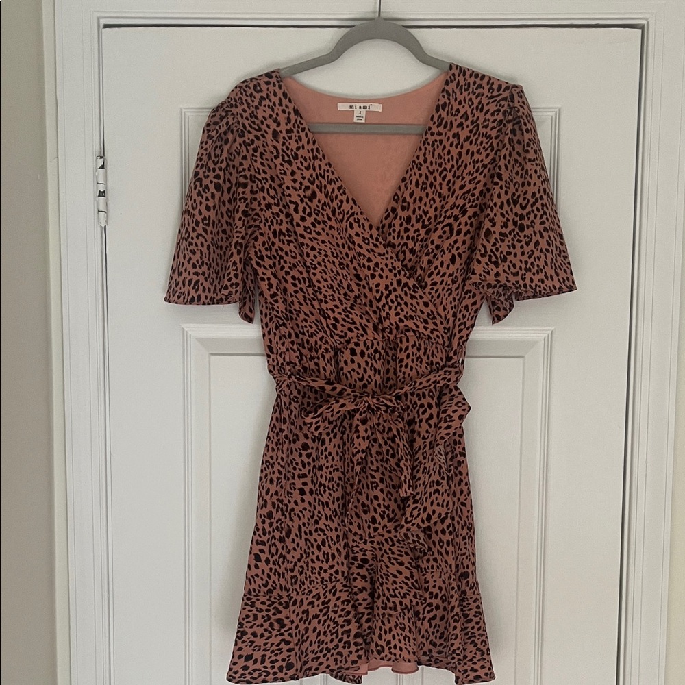 Miami Blush Leopard Print Mini Dress